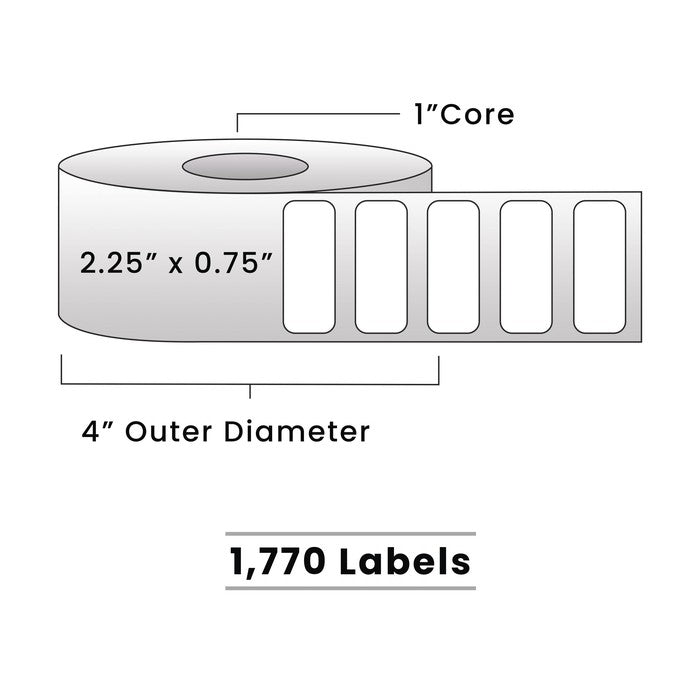 Zebra Direct Thermal Labels - Metrc Label - 2.25" x 0.75" - 1" Core / 4" Outer Diameter - (1,770 Labels Per Roll)-Stock Labels-BeastBranding