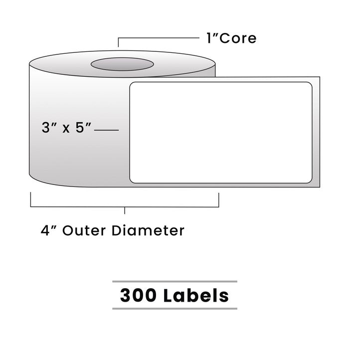Zebra Direct Thermal Labels - Metrc Label - 3" x 5" - 1" Core / 4" Outer Diameter - (320 Labels Per Roll)-Stock Labels-BeastBranding