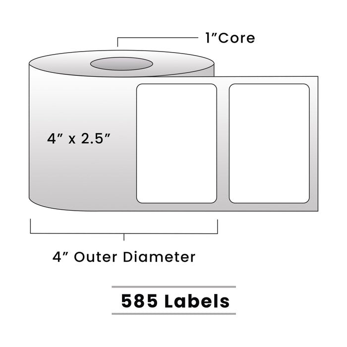 Zebra Direct Thermal Labels - Metrc label - 4" x 2.5" - 1" Core / 4" Outer Diameter - (610 Labels Per Roll)-Stock Labels-BeastBranding