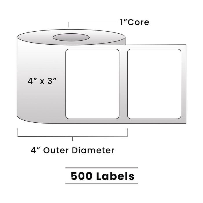 Zebra Direct Thermal Labels - Metrc Label - 4" x 3" - 1" Core / 4" Outer Diameter - (510 Labels Per Roll)-Stock Labels-BeastBranding