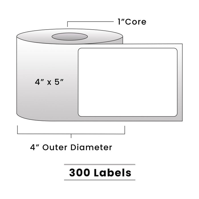 Zebra Direct Thermal Labels - Metrc Label - 4" x 5" - 1" Core / 4" Outer Diameter - (320 Labels Per Roll)-Stock Labels-BeastBranding