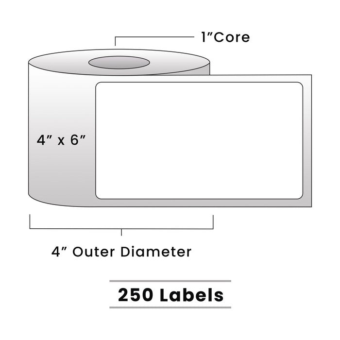 Zebra Direct Thermal Labels - Metrc Label - 4" x 6" - 1" Core / 4" Outer Diameter - (270 Labels Per Roll)-Stock Labels-BeastBranding