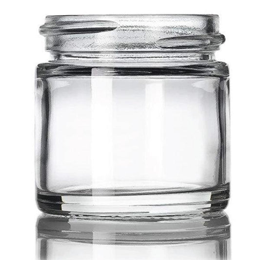 1 oz Clear Glass Straight Sided Round Jar With Smooth White Lid - (160 - 16,000 Count)-Glass Jars-BeastBranding