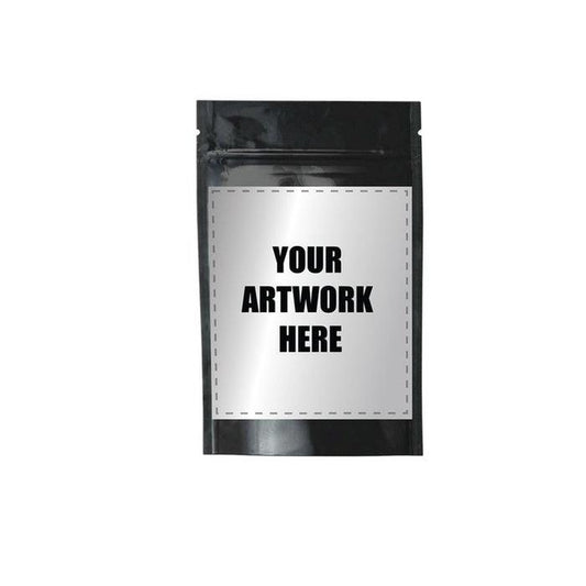 1 Oz Mylar Bag Opaque Black With Labels & Application-Mylar Smell Proof Bags-BeastBranding