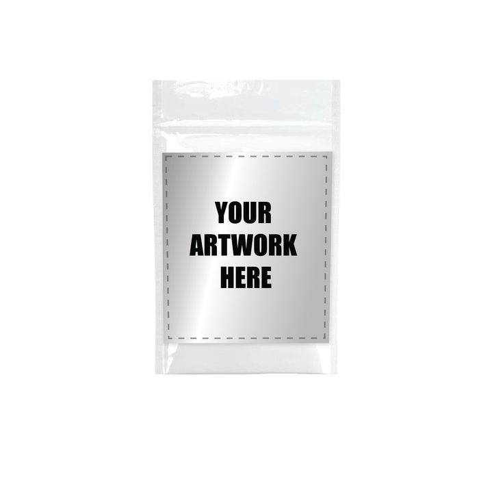 1 Oz Mylar Bag Opaque White With Labels & Application-Mylar Smell Proof Bags-BeastBranding