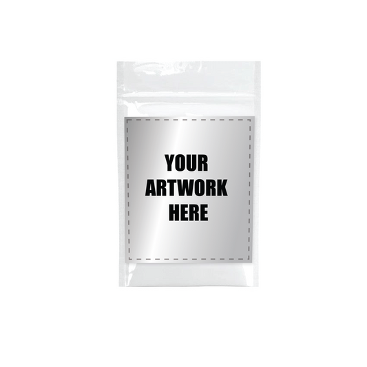 1 Oz Mylar Bag Opaque White With Labels & Application-Mylar Smell Proof Bags