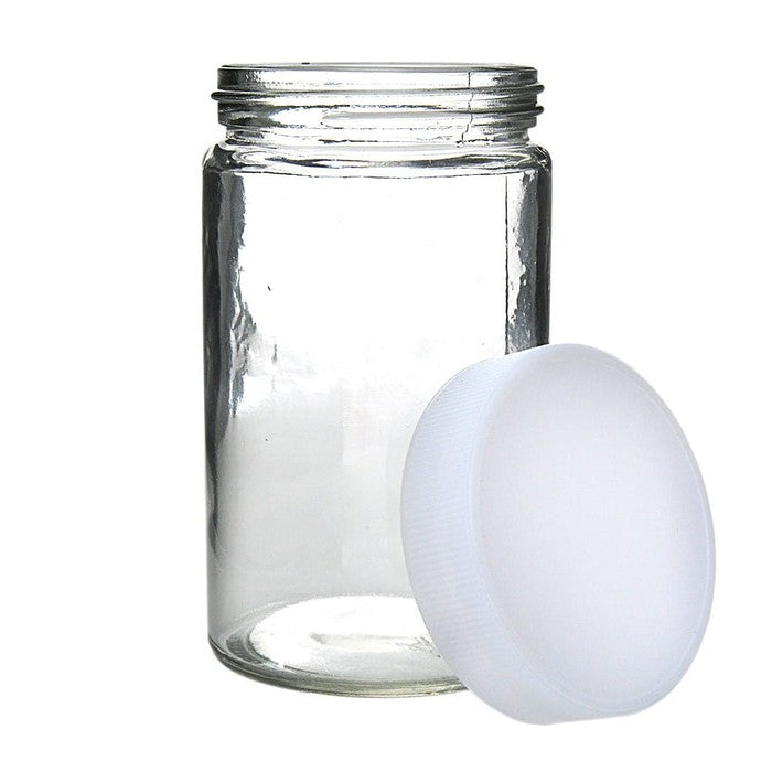 10oz Glass Jar With Lid - Available In Black Or White Lid - (36 Count)-Glass Jars-BeastBranding