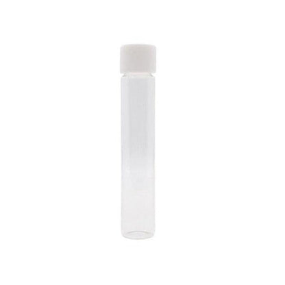116mm Clear Glass Blunt Tube w/ Plastic White Cap - (100 - 45,000 Count)-Joint Tubes & Blunt Tubes-BeastBranding
