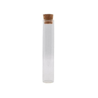 116mm Clear Glass Blunt Tube w/ Wood Cork - (100 Count)-Joint Tubes & Blunt Tubes-BeastBranding