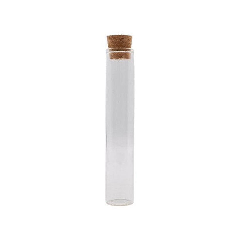 116mm Clear Glass Blunt Tube w/ Wood Cork - (100 Count Per Sleeve)-Joint Tubes & Blunt Tubes
