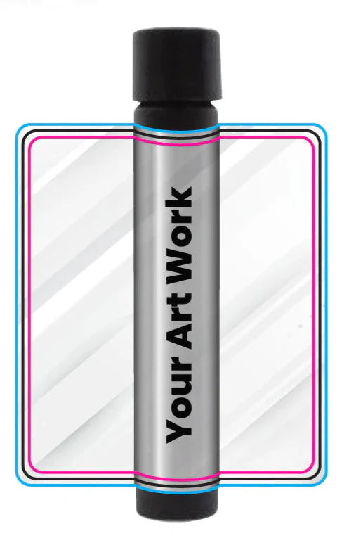 116mm Glass Tube, Printed Sticker, and Application of Sticker On Glass Blunt Tubes-Custom Print Stickers-BeastBranding
