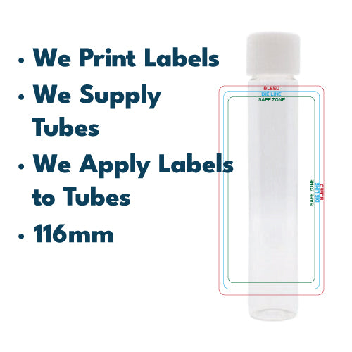 116mm Glass Tube, Printed Sticker, and Application of Sticker On Glass Tubes-Custom Print Labels-BeastBranding