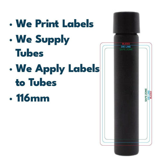 116mm Glass Tube, Printed Sticker, and Application of Sticker On Glass Tubes-Custom Print Labels-BeastBranding