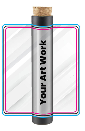 116mm Glass Tube w/ Cork , Printed Sticker, and Application of Sticker Clear or Matte Black-Custom Print Stickers-BeastBranding