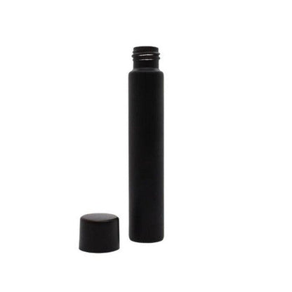 116mm Opaque Matte Black Glass Blunt Tube w/ Plastic Black Child Resistant Cap NOT ON TUBE - (100 - 45,000 Count)-Joint Tubes & Blunt Tubes-BeastBranding