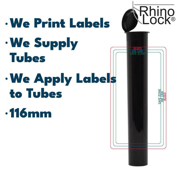 116mm Tube, with Printed Sticker and Application of sticker!-Tubes-BeastBranding