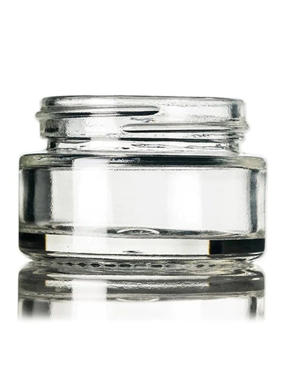 1/2 oz Clear Glass Low-Profile Jar - Black Lid - (240 - 24,000 Count)-Glass Jars-BeastBranding