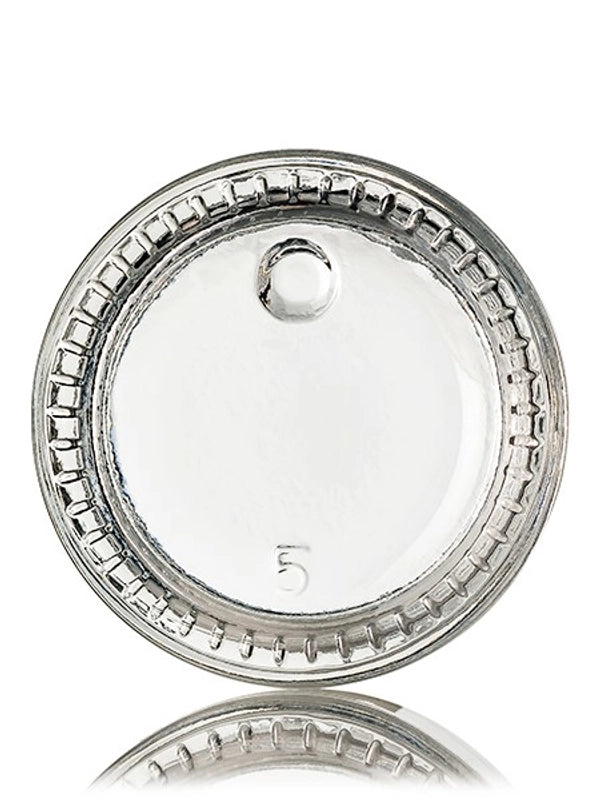 1/2oz 15 mL Clear Glass Low-Profile Jar with White Lid - (280 - 28,000 Count)-Glass Jars