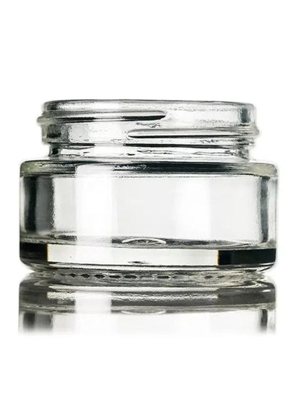 1/2oz Clear Glass Low-Profile Jar with Black Lid - (280 - 28,000 Count)-Glass Jars-BeastBranding