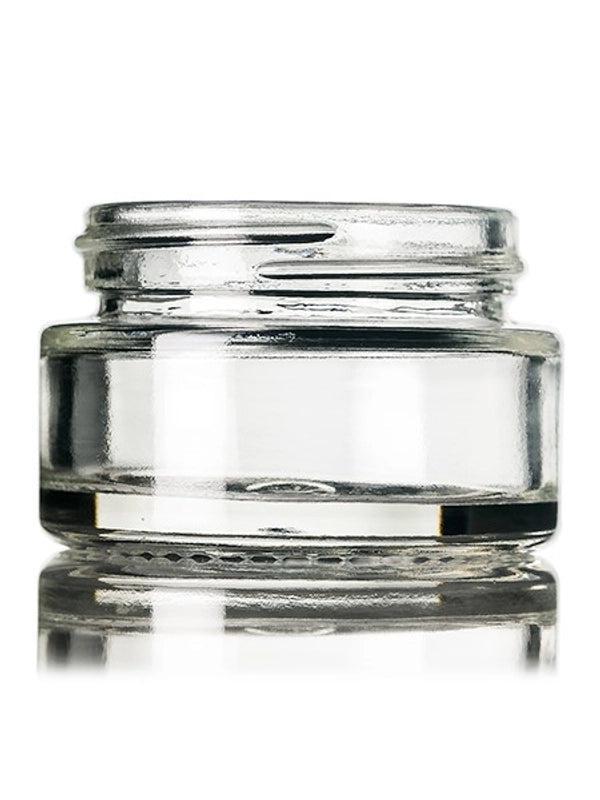 1/2oz Clear Glass Low-Profile Jar with White Lid - (240 - 24,000 Count)-Glass Jars-BeastBranding