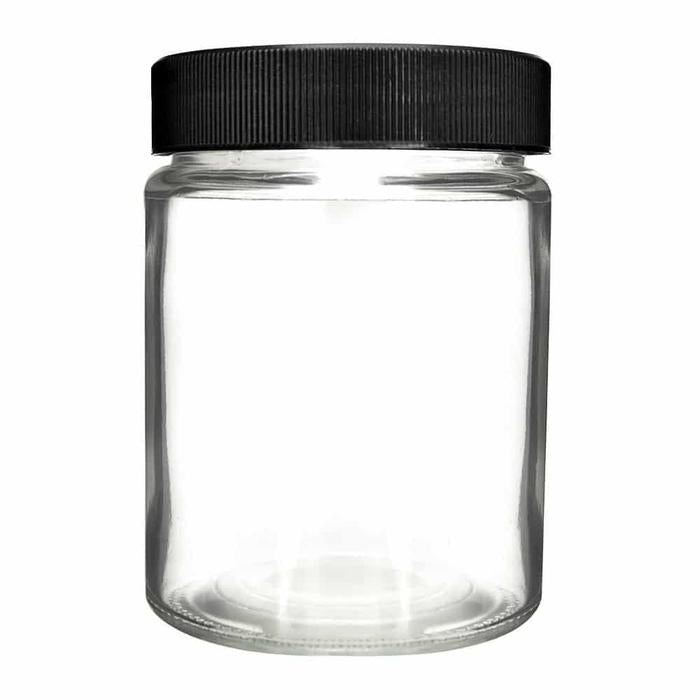 18oz Glass Jar with Black Lid - (24 Count)-Glass Jars-BeastBranding