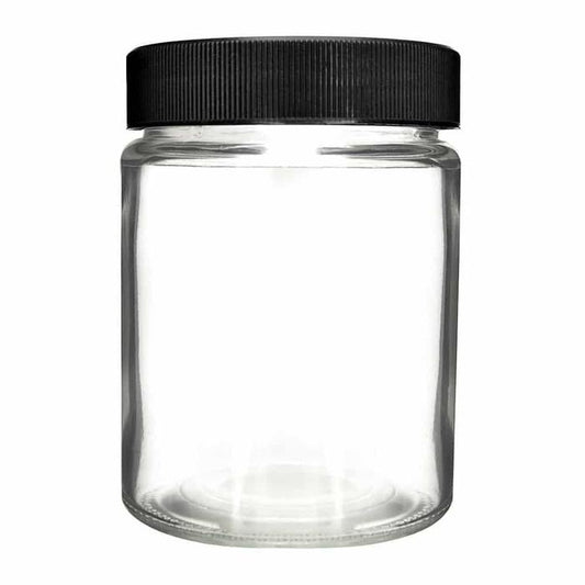 18oz Glass Jar with Black Lid - (24 Count)-Glass Jars-BeastBranding