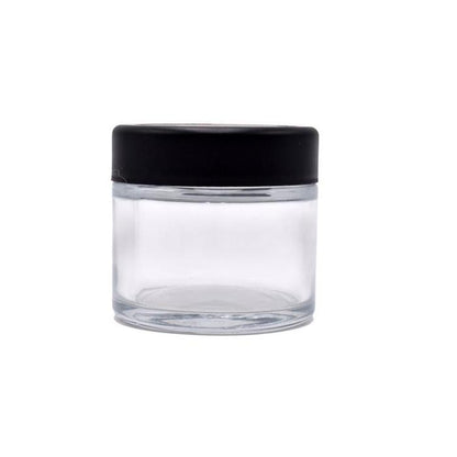 2oz Clear Glass Jar - Black Child Resistant Lids - (200 Count Per Case)-Glass Jars-BeastBranding