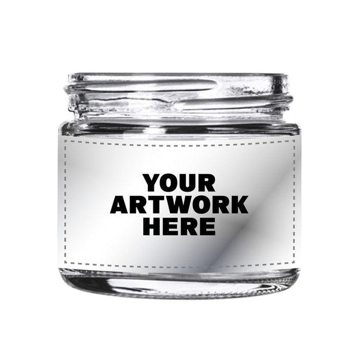 2oz Clear Glass Straight-Sided Jar, With Printed Sticker And Application Of Sticker!-Glass Jars-BeastBranding