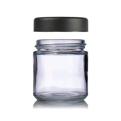 3oz Clear Glass Straight-Sided Round Jar with Black Or White Lid - (150 - 15,000 Count)-Glass Jars-BeastBranding