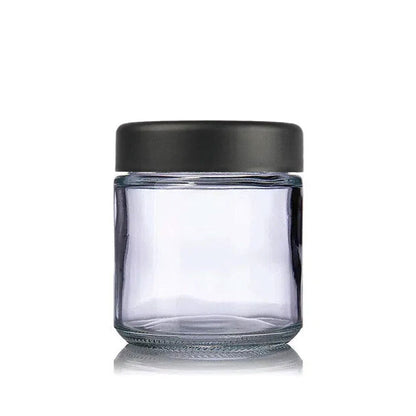 3oz Clear Glass Straight-Sided Round Jar with Black Or White Lid - (150 - 15,000 Count)-Glass Jars-BeastBranding
