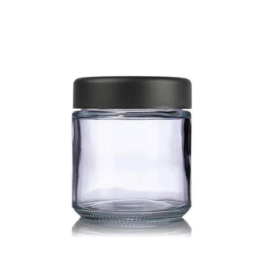 3oz Clear Glass Straight-Sided Round Jar with Black Or White Lid - (150 - 15,000 Count)-Glass Jars-BeastBranding