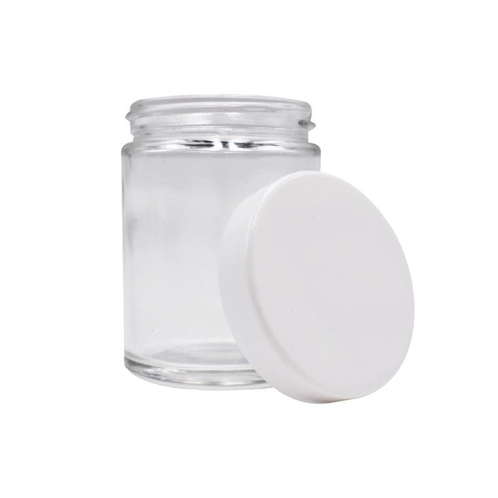 4oz Glass Jar Screw Top - Clear Jar with White Lid (90 - 9,000 Count)-Glass Jars-BeastBranding