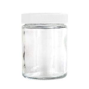 4oz Glass Jar Screw Top - Clear Jar with White Lid (90 - 9,000 Count)-Glass Jars-BeastBranding