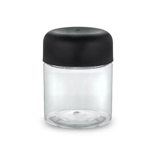 4oz Plastic Jar With Child Resistant Top - Clear Jar with Black or White Lid (100 - 9,000 Count)-Glass Jars