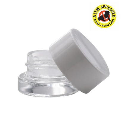 5 mL Glass Concentrate Container With Black or White Cap - Child Safe (Various Quantities)-Concentrate Containers and Accessories-BeastBranding