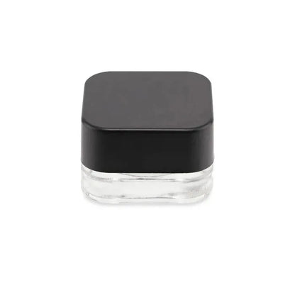 5ml Square Clear Square Glass Jar With White Lid - (250 Count)-Concentrate Containers and Accessories-BeastBranding