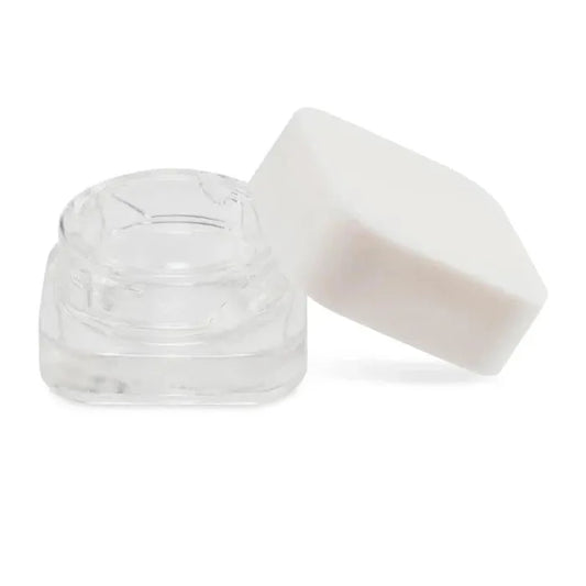 5ml Square Clear Square Glass Jar With White Lid - (250 Count)-Concentrate Containers and Accessories-BeastBranding