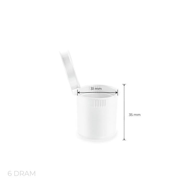 6 Dram Pop Top Vial - White - (600 Count)-Pop Top Vials-BeastBranding