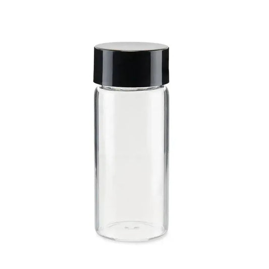 76mm Clear Glass Blunt Tube w/ Plastic Child Proof Black Or White Cap - (416 Count)-Joint Tubes & Blunt Tubes-BeastBranding