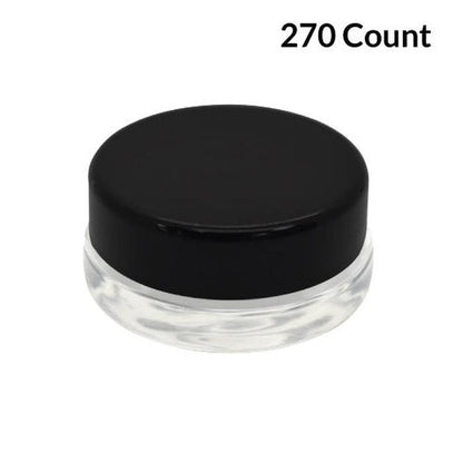 7ml Clear Glass Concentrate Container - Black or White Cap (450 Count)-Concentrate Containers and Accessories-BeastBranding