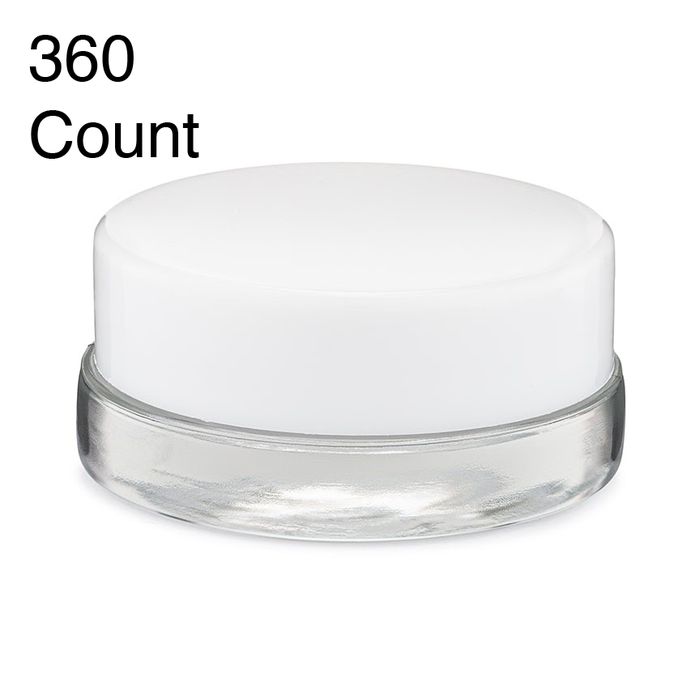 7ml Clear Glass Low-Profile Container - Black or White Cap (90 - 22,500 Count)-Low Profile Jars-BeastBranding