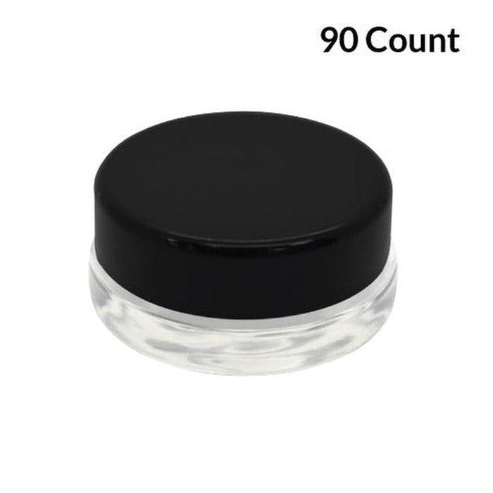 7ml Clear Glass Low Profile Container - Black or White Cap With Labels & Application-Low Profile Jars-BeastBranding