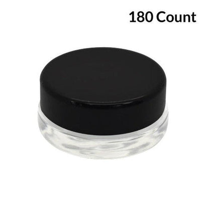 7ml Clear Glass Low Profile Container - Black or White Cap With Labels & Application-Low Profile Jars-BeastBranding