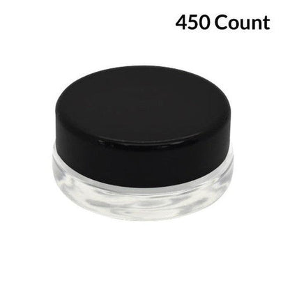 7ml Clear Glass Low Profile Container - Black or White Cap With Labels & Application-Low Profile Jars-BeastBranding