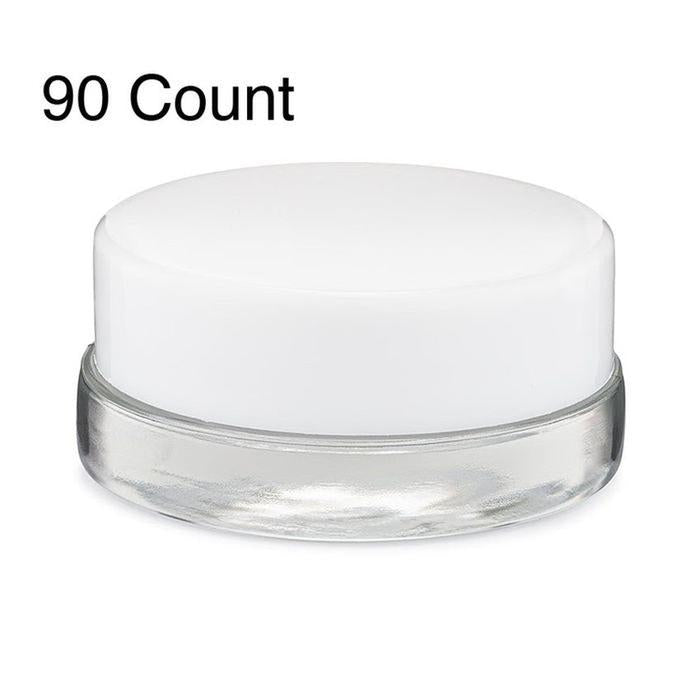 7ml Clear Glass Low Profile Container - Black or White Cap With Labels & Application-Low Profile Jars-BeastBranding