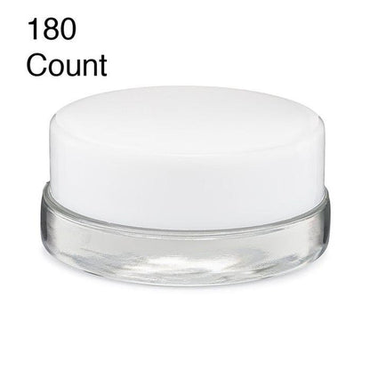 7ml Clear Glass Low Profile Container - Black or White Cap With Labels & Application-Low Profile Jars-BeastBranding