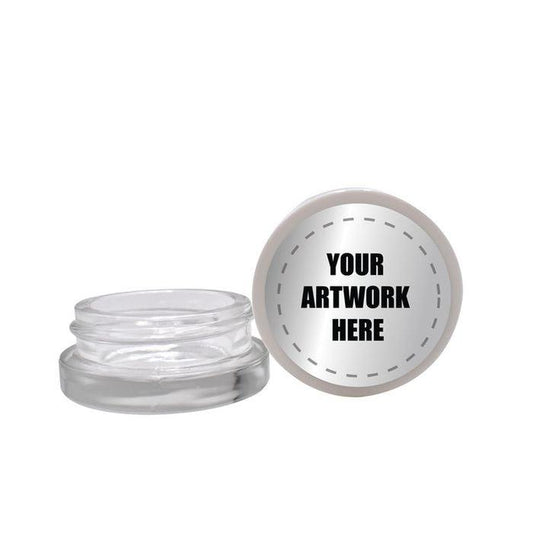 7ml Clear Glass Low Profile Container - Black or White Cap With Labels & Application-Low Profile Jars-BeastBranding