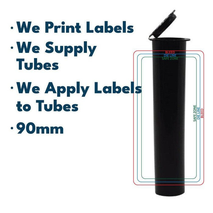 90mm or 116mm Joint Tube with Label Applied-Custom Print Stickers-BeastBranding