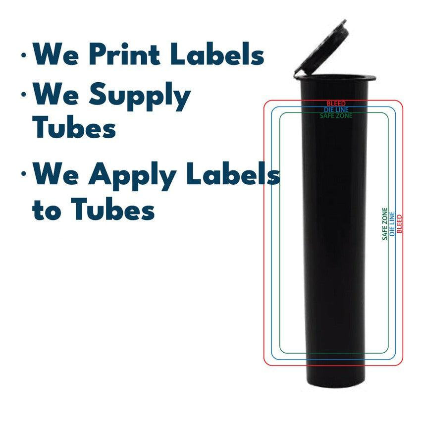 90mm or 116mm Joint Tubes with Label Application – Pre-Roll Packaging-Custom Print Stickers-BeastBranding