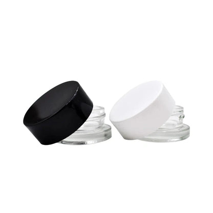 9ml Glass Low-Profile Container - Child Resistant - Black or White Cap (320CT or 360CT)-Low Profile Jars-BeastBranding